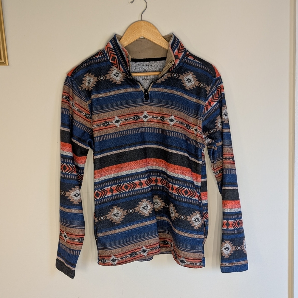 💐Departwest Aztec Southwestern Print Quarter-Zip Fleece Pullover 💐 3 For $20💐